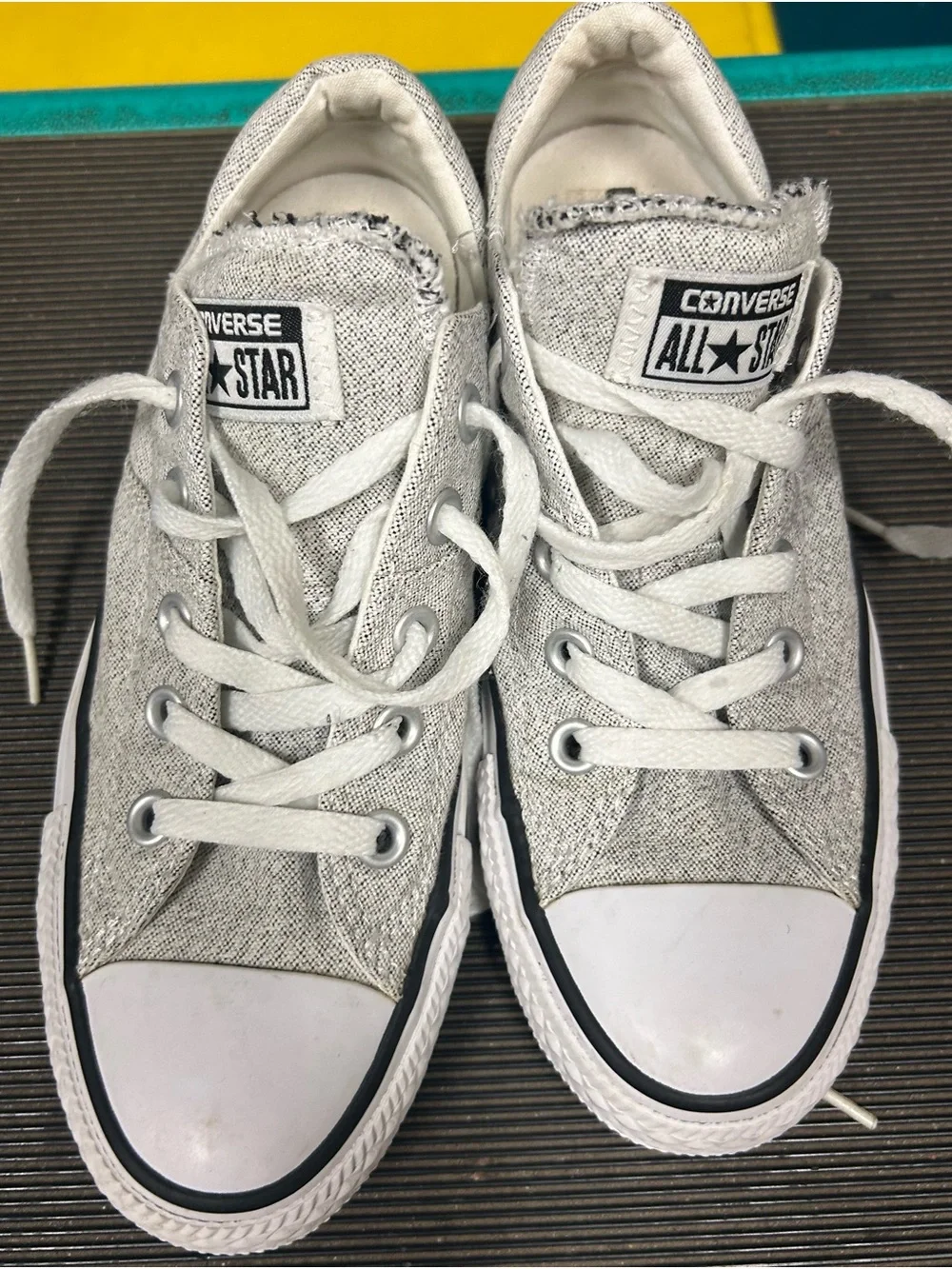 Converse Kids Low Top Sneakers in Light Gray and White